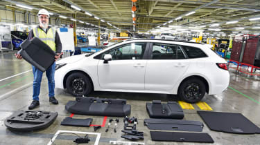 Dean Gibson and his dismantled Toyota Corolla Commercial